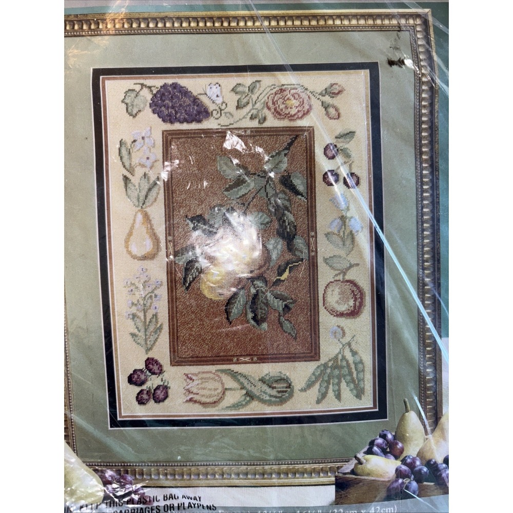 Heritage Collection by Elsa Williams Needlepoint PEARS #06014 Canvas‎ NOS Sealed